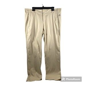 Adidas Men’s Golf Pants Ecru Performance Stretch 3 Stripe Logo B82626 Sz 38x32